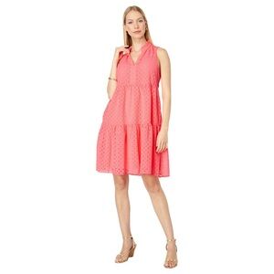 Lilly Pulitzer Novella Dress Lilly's Coral Womens Small Mini Medallion Chiffon
